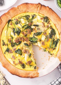 Spinach Quiche with Sausage — Bless this Mess
