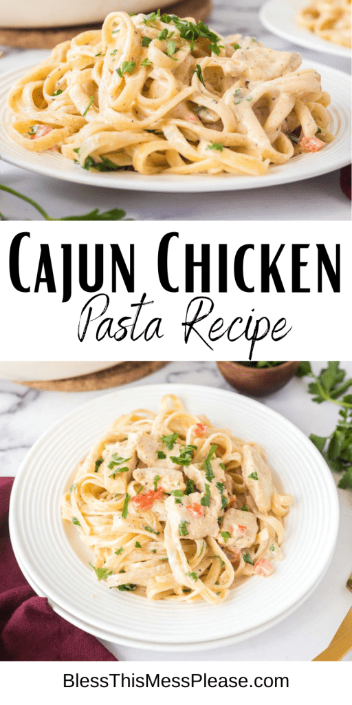 pin for cajun chicken pasta recipe