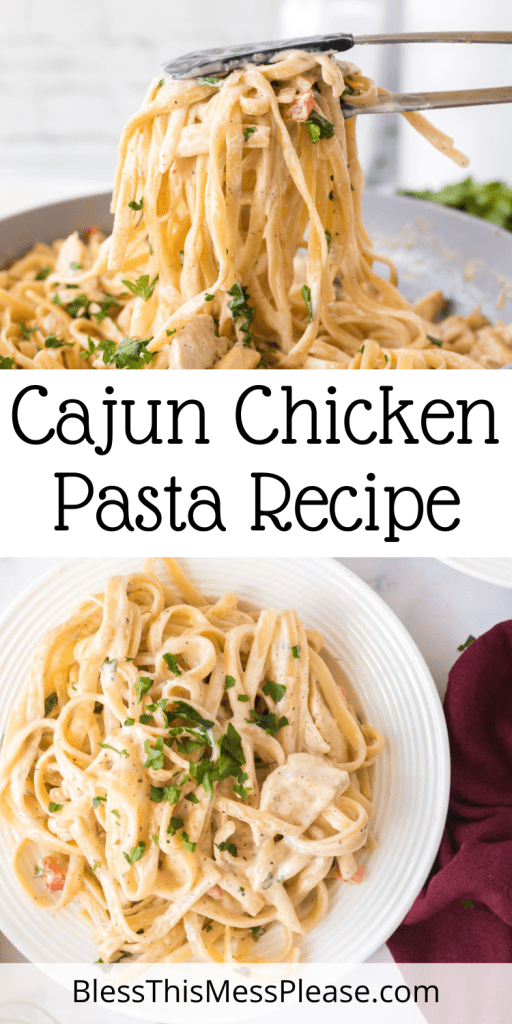 pin for cajun chicken pasta recipe