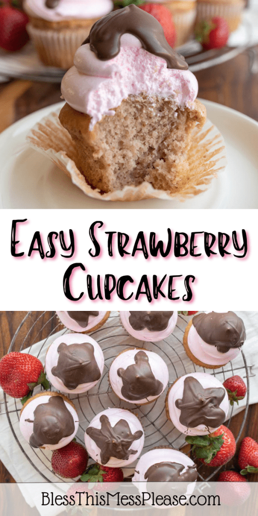 pin for easy strawberry cupcakes