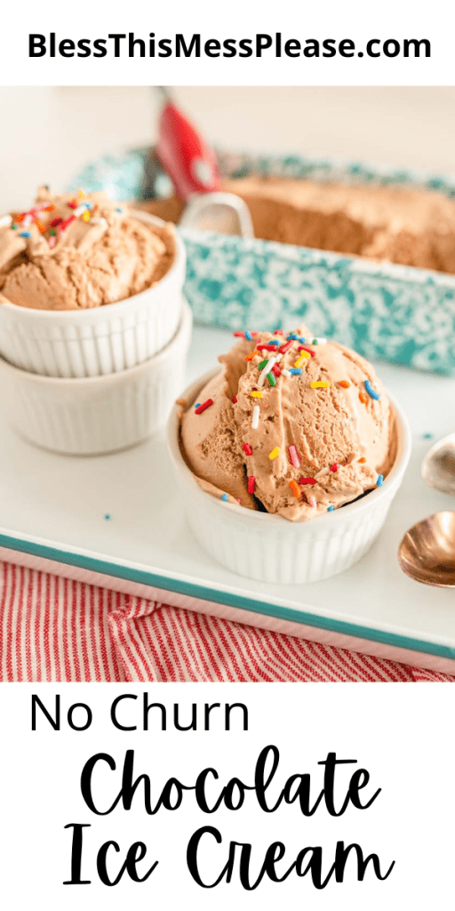 pin for no churn chocolate ice cream recipe