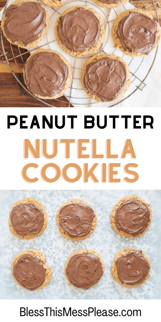 pin for peanut butter nutella cookies