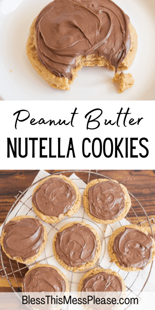 pin for peanut butter nutella cookies