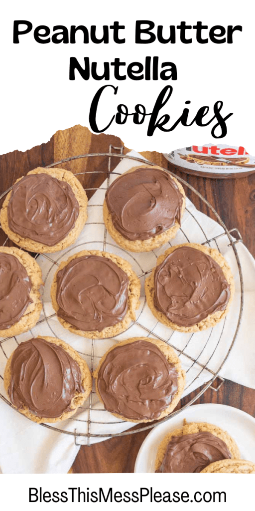 pin for peanut butter nutella cookies