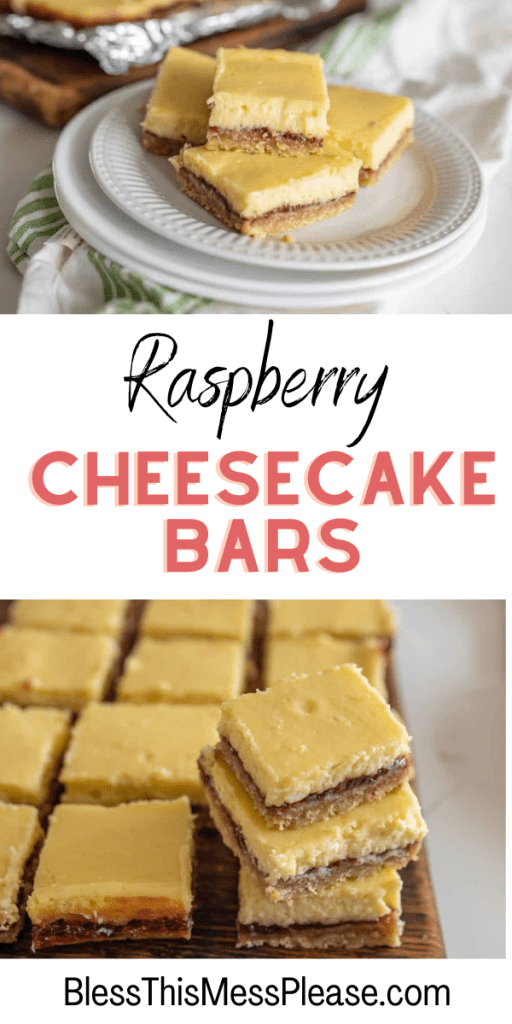 pin for raspberry cheesecake bars recipe