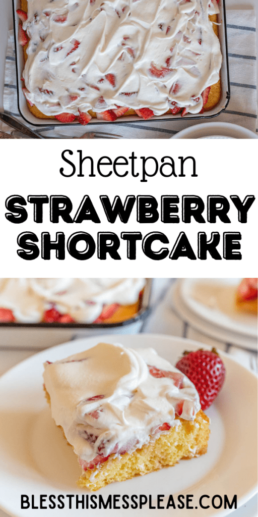 pin for sheetpan strawberry shortcake recipe