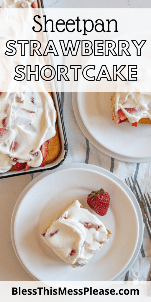 pin for sheetpan strawberry shortcake recipe