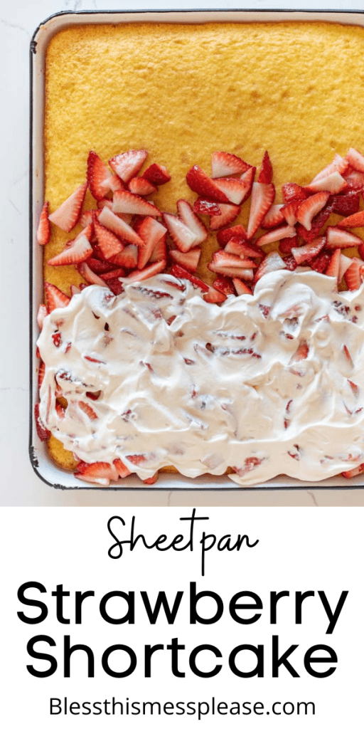 pin for sheetpan strawberry shortcake recipe