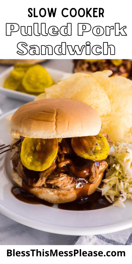 pin for slow cooker pulled pork sandwich