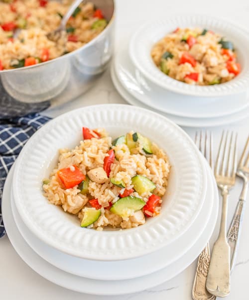 chicken and rice with zucchini
