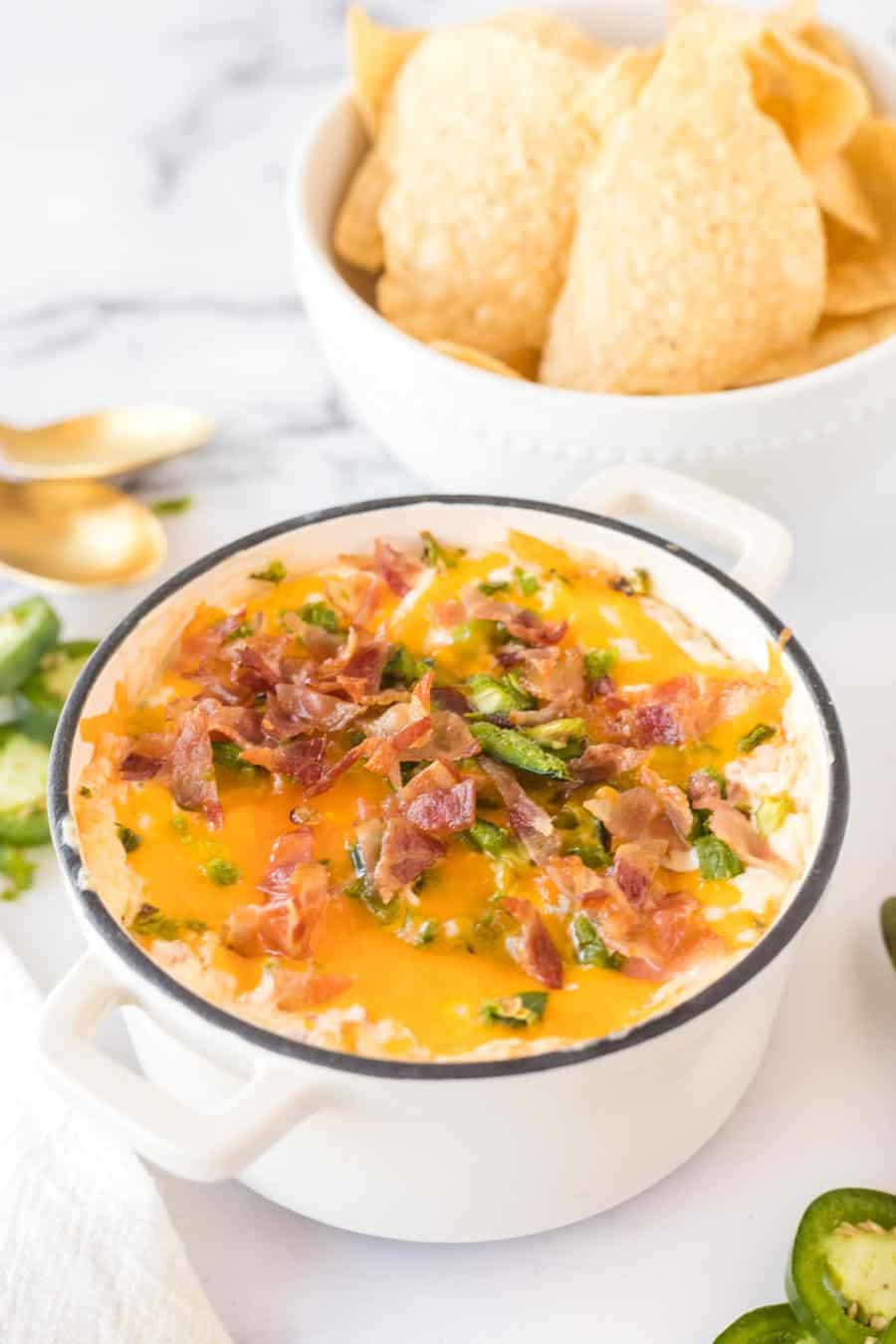 bowl of jalapeño popper dip