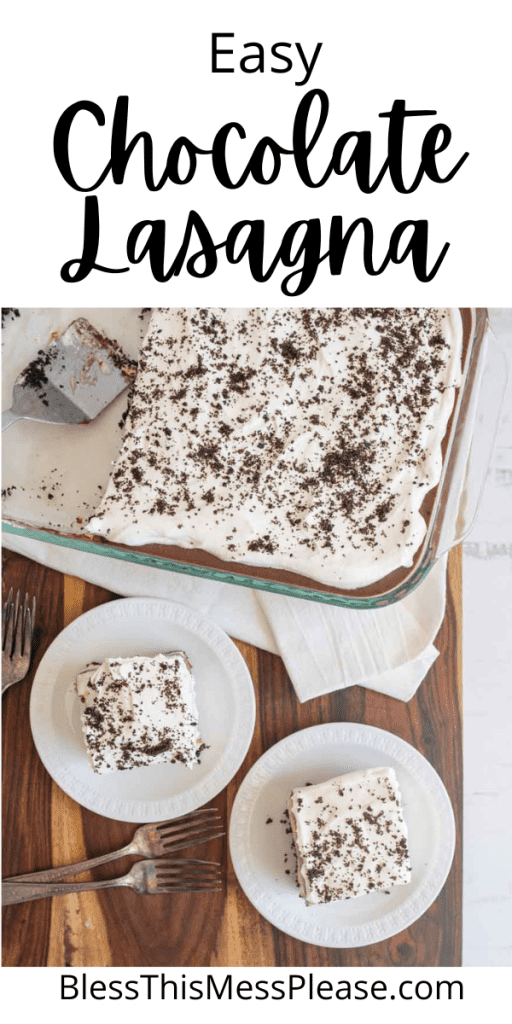 pin for easy chocolate lasagna