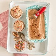 no churn chocolate ice cream served up to enjoy