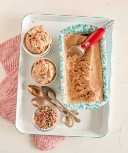 no churn chocolate ice cream served up to enjoy