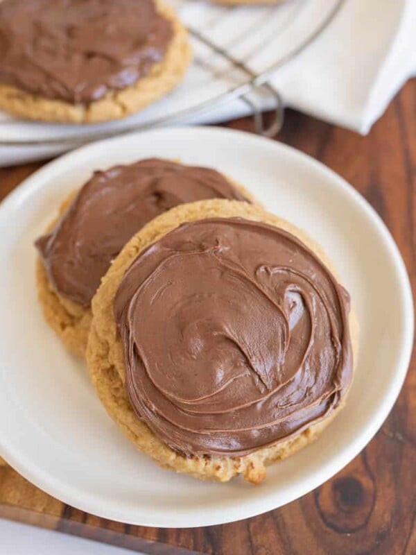 peanut butter nutella cookies on a plate