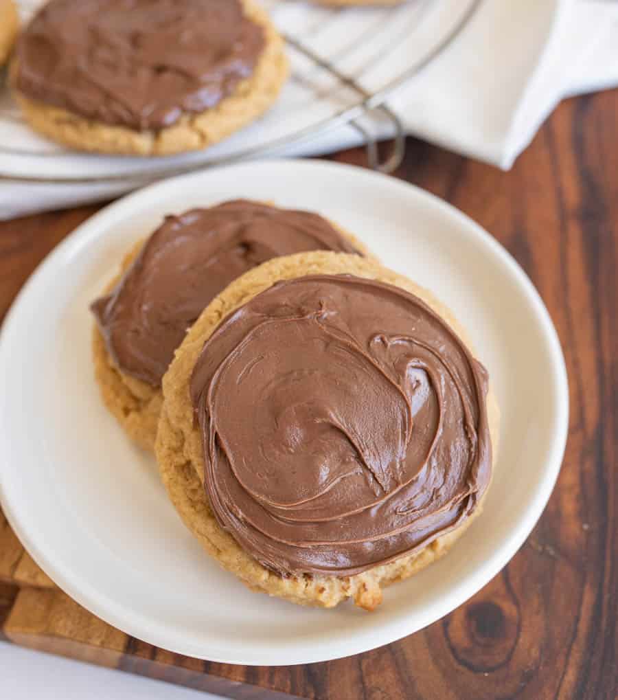 peanut butter nutella cookies on a plate