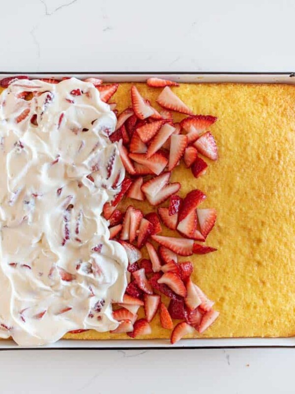 sheetpan strawberry shortcake half dressed