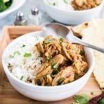 slow cooker chicken tikka masala in a white bowl