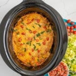 slow cooker enchilada dinner in the pot