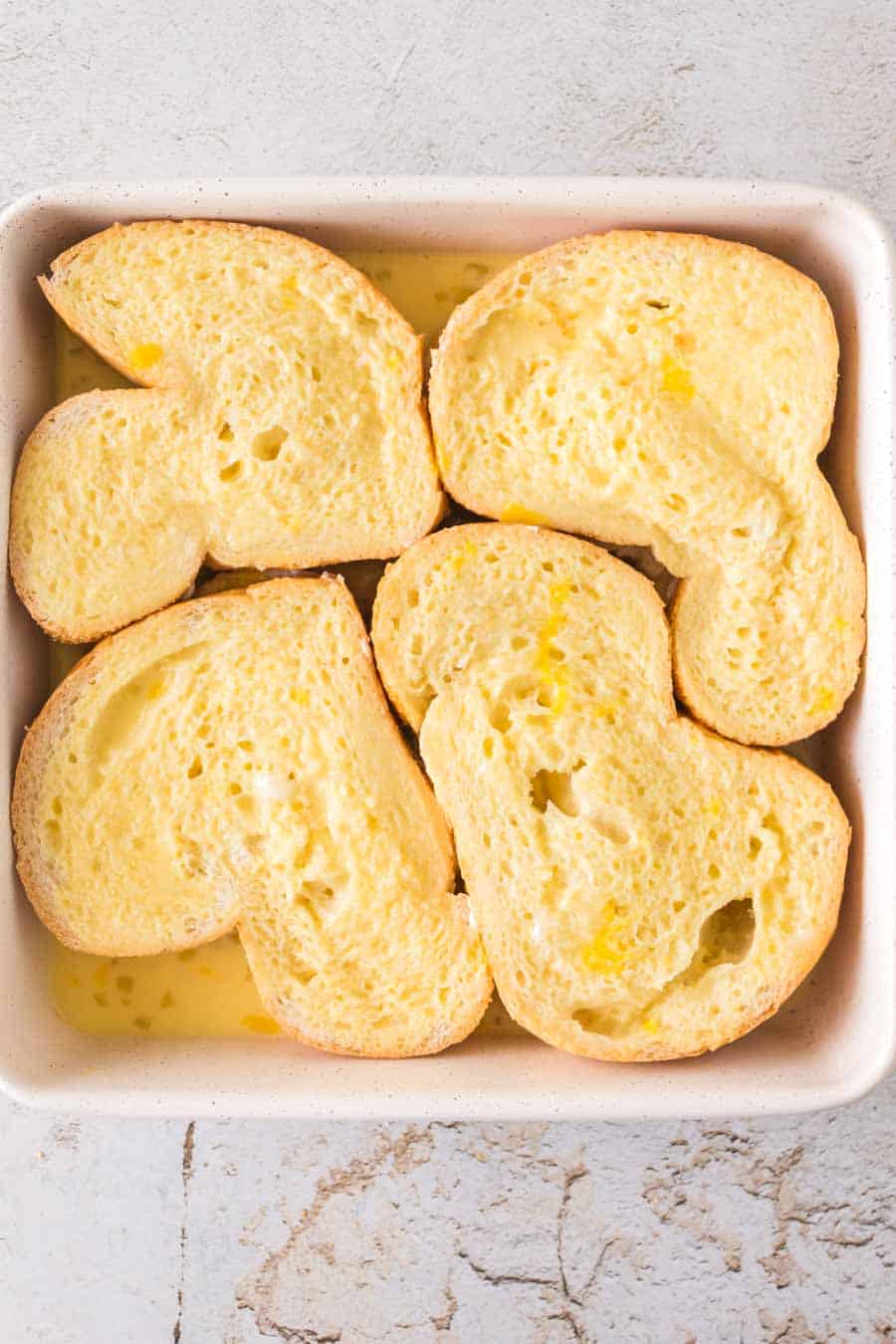 image of french toast bread soaking