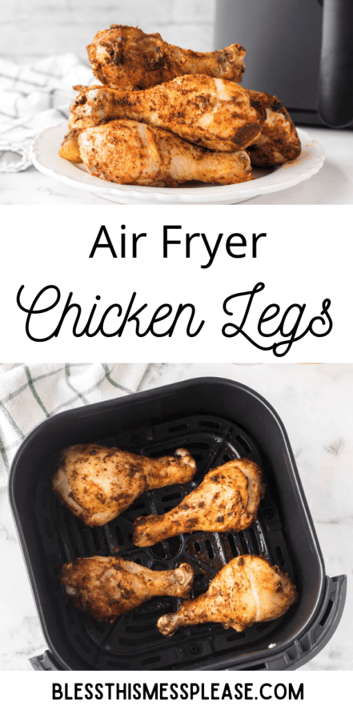 Pin for air fryer chicken legs with crispy and seasoned legs