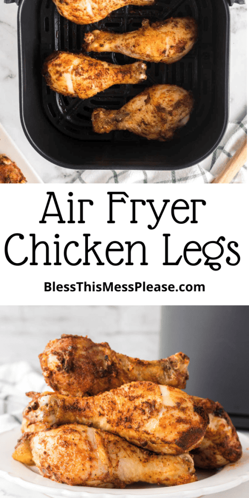 Pin for air fryer chicken legs with crispy and seasoned legs
