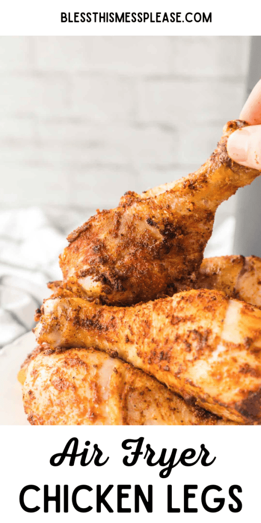 Pin for air fryer chicken legs with crispy and seasoned legs