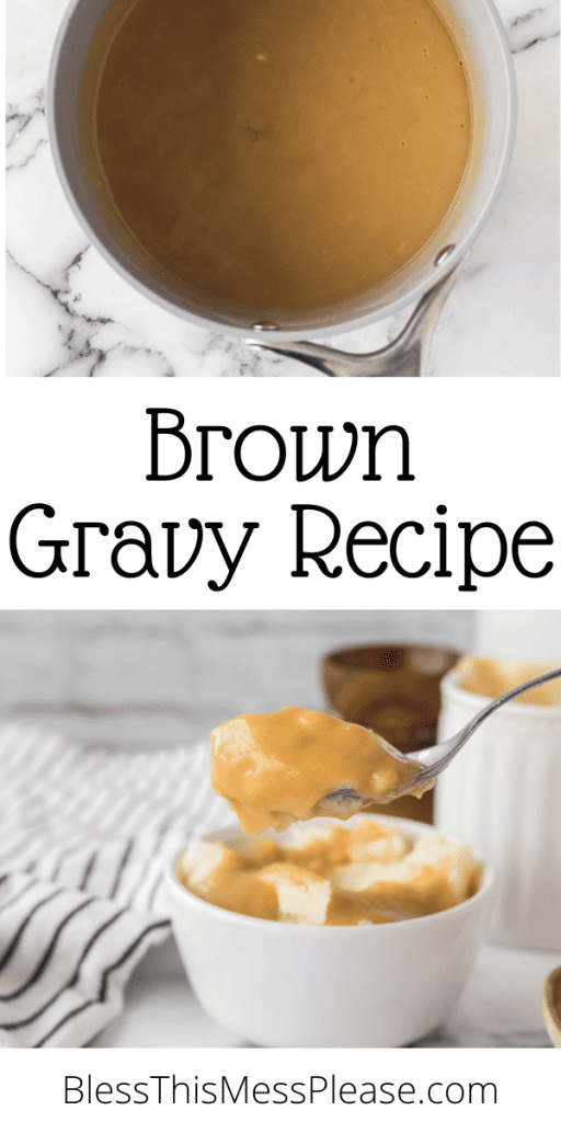 pin for brown gravy recipe over mashed potato