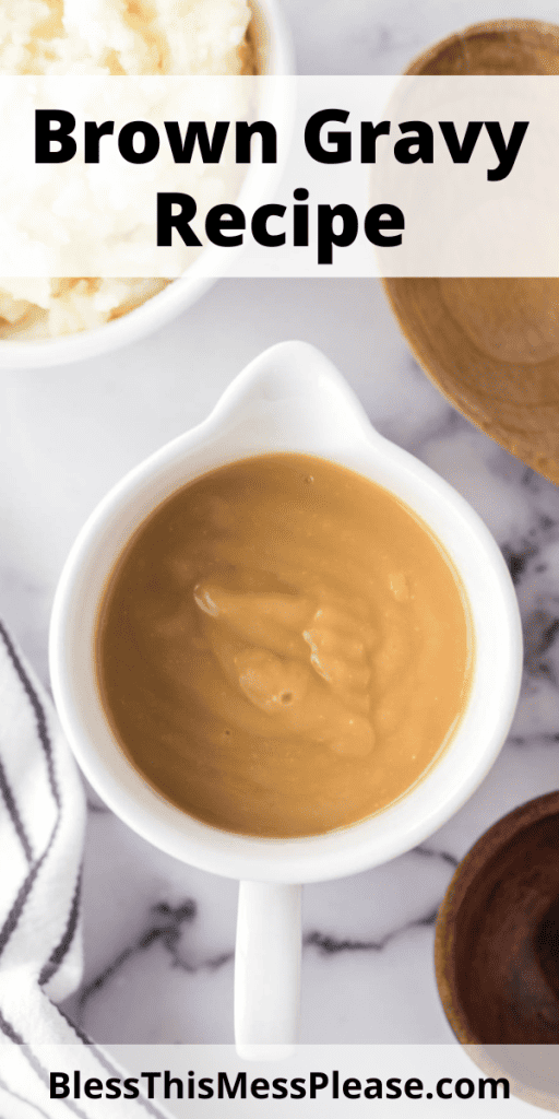 pin for brown gravy recipe over mashed potatoes