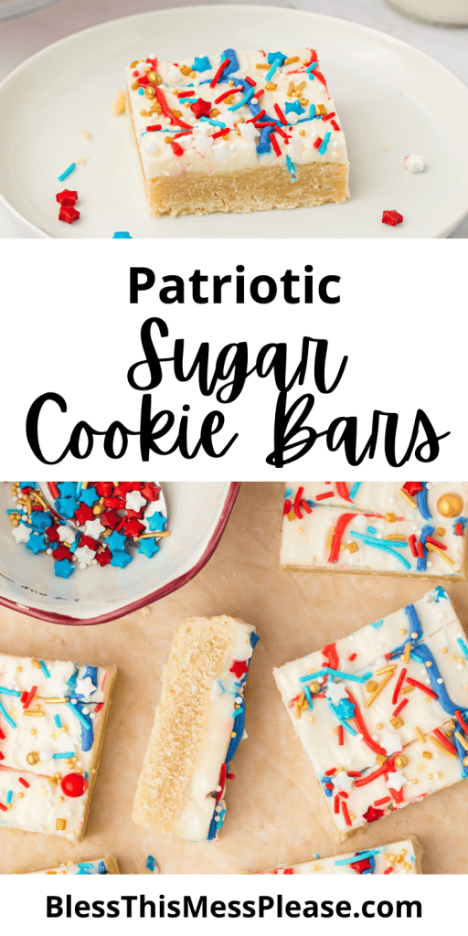 pin for red white and blue patriotic sugar cookie bars