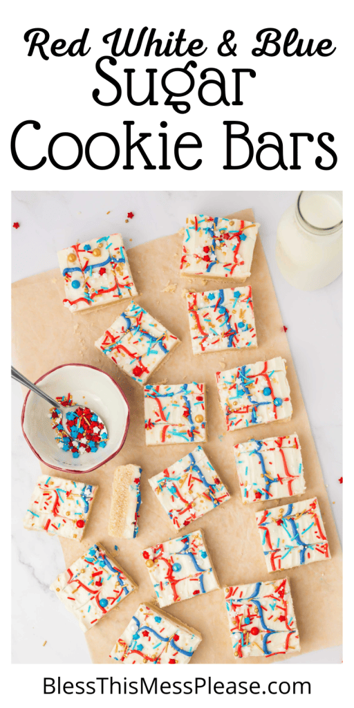 pin for red white and blue patriotic sugar cookie bars