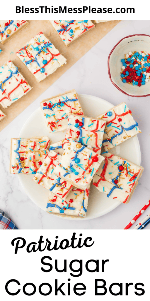 pin for red white and blue patriotic sugar cookie bars