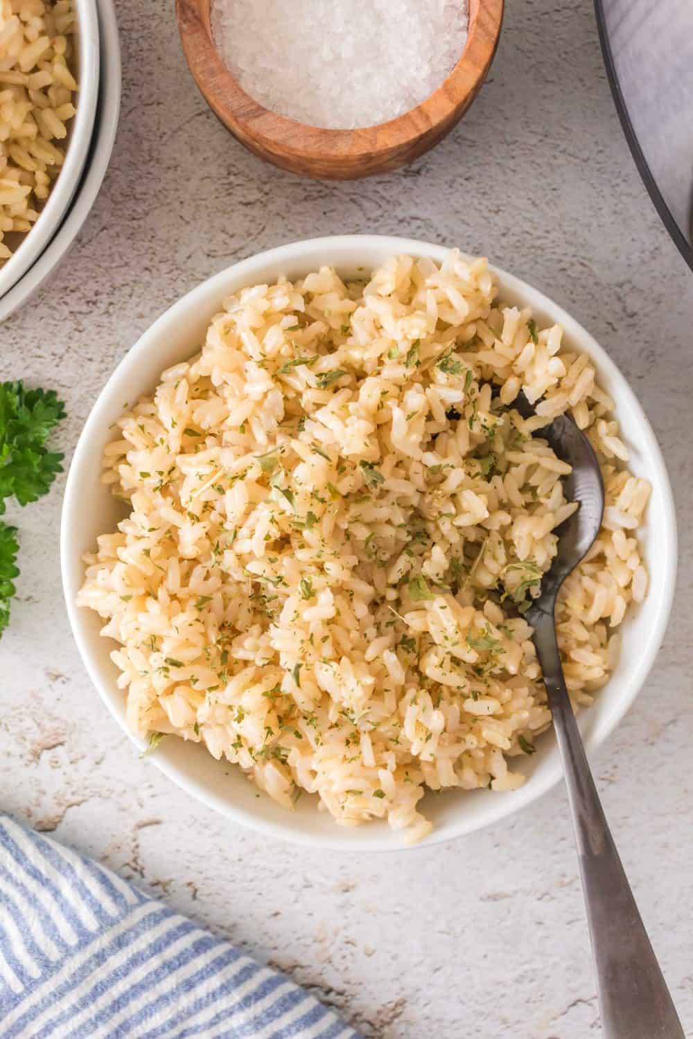 cooked rice in bowl