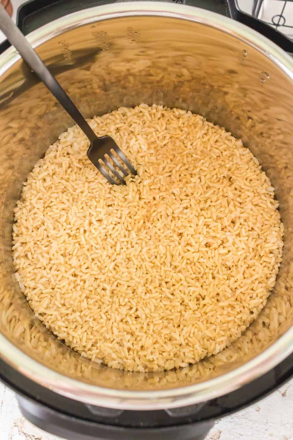 cooked rice in instant pot