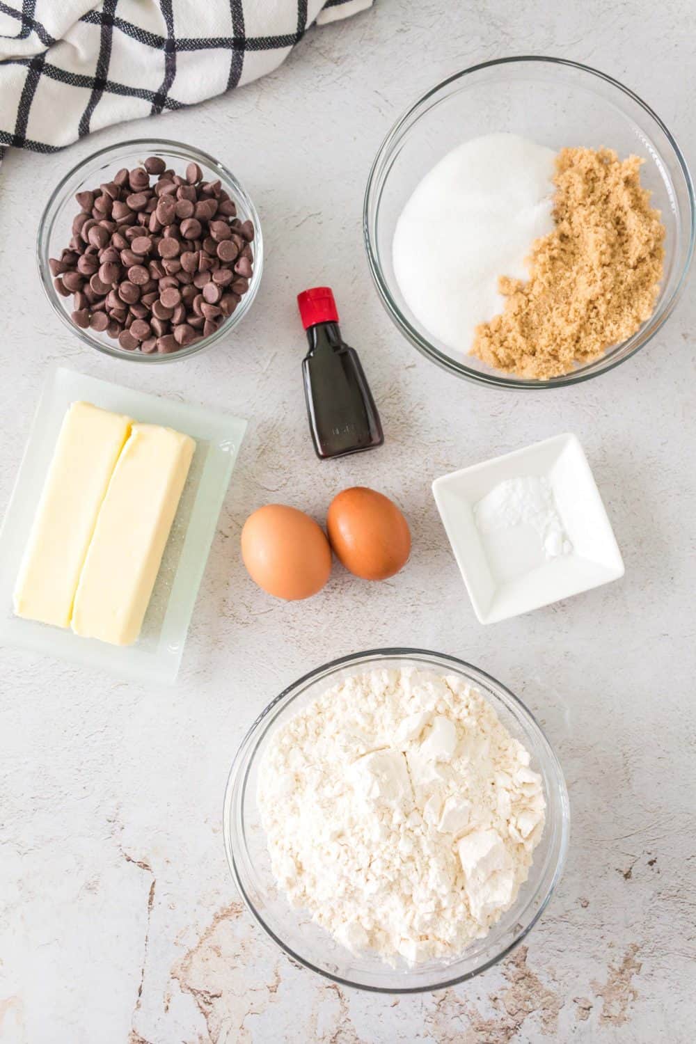 ingredients for recipe on white background