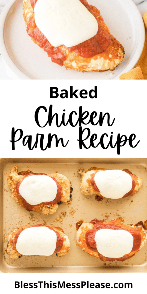 Pin image for baked chicken parmesan.