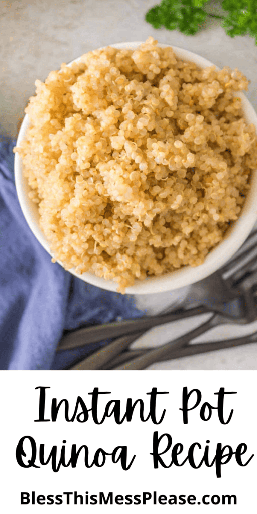 Top view of fluffy quinoa made in the Instant Pot.