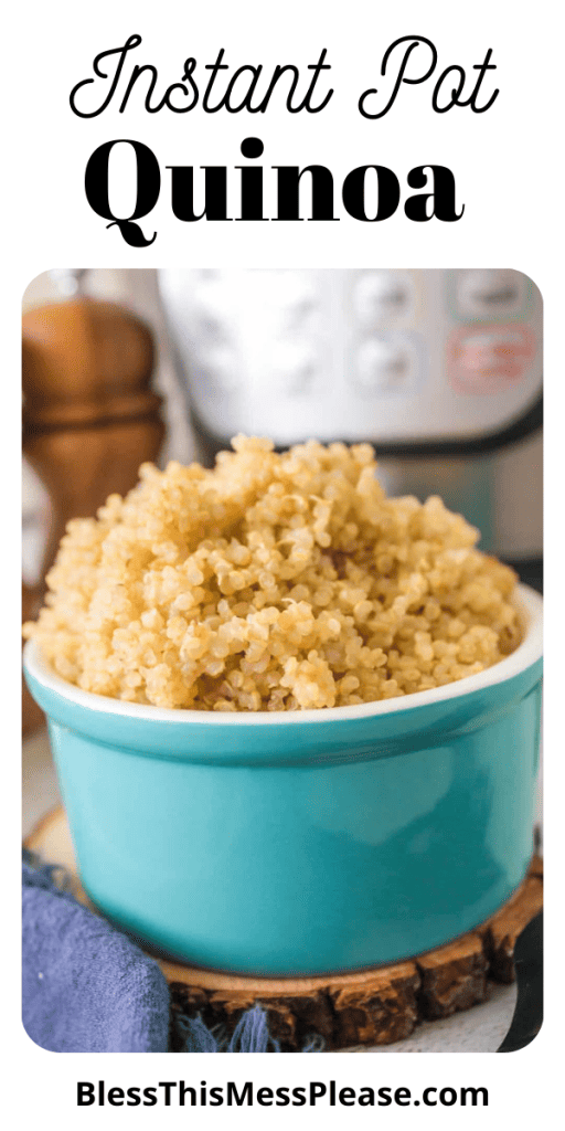 Bowl of quinoa that is made with using the Instant Pot.