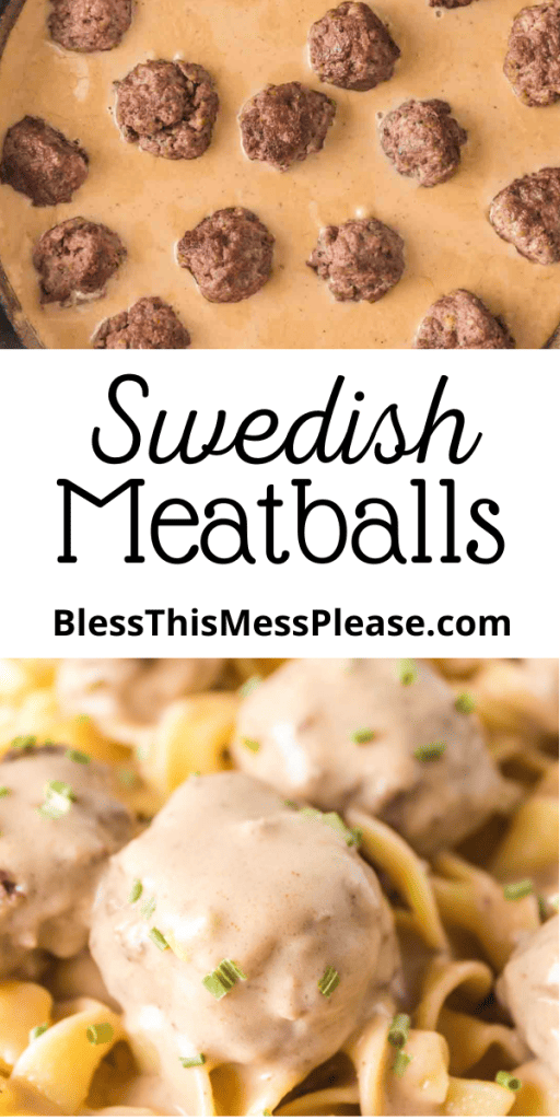 pin for swedish meatballs with images of round baked meatballs