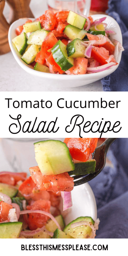 Pin image for tomato cucumber salad recipe