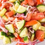 Colorful Cucumber and tomato salad.