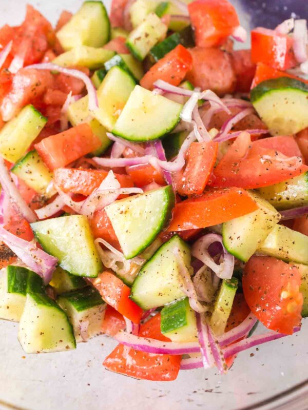 Colorful Cucumber and tomato salad.