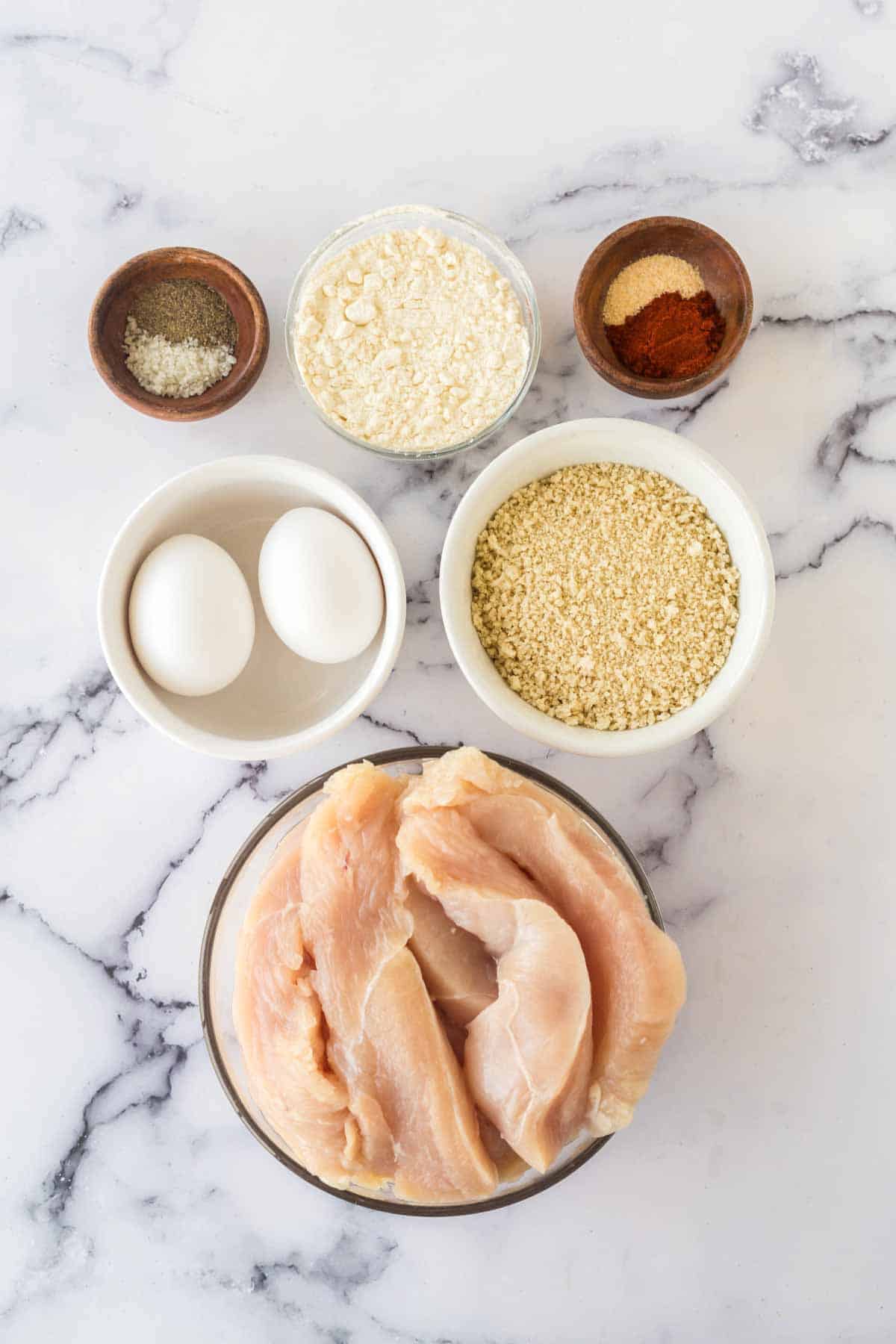 Ingredients for baked chicken tenders