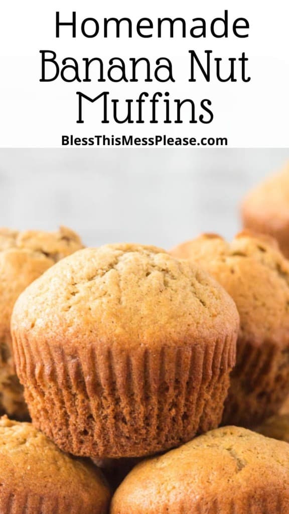 pin for banana nut muffins with text