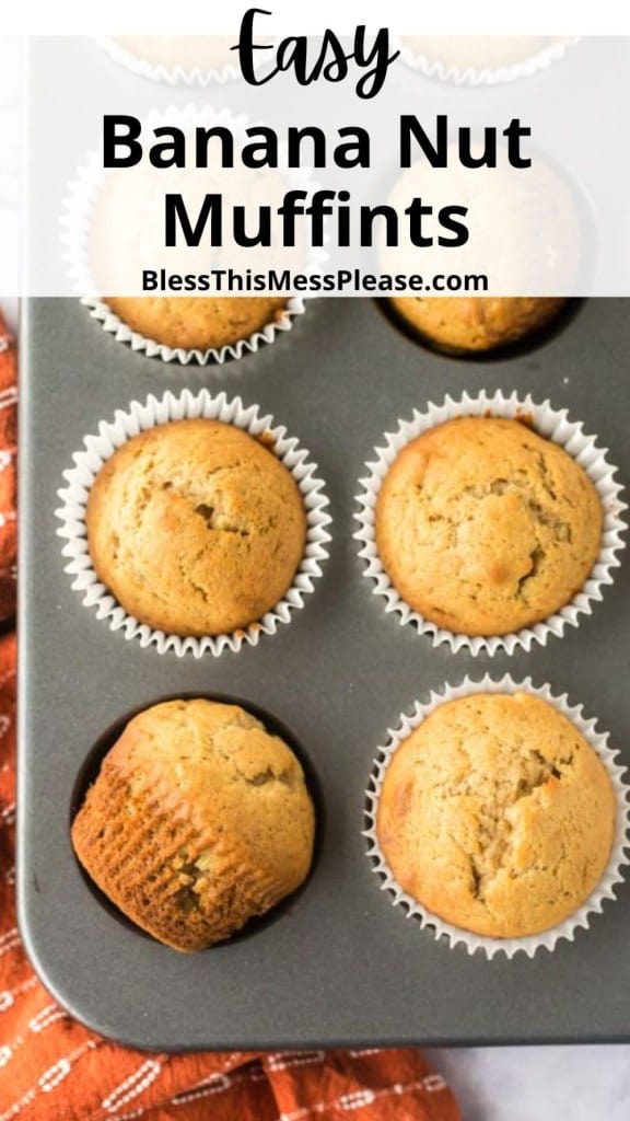 pin for banana nut muffins with text