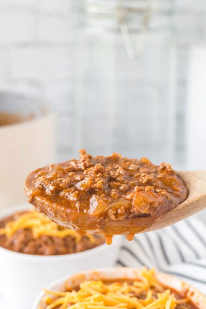 Spoonful of Cincinnati chili.