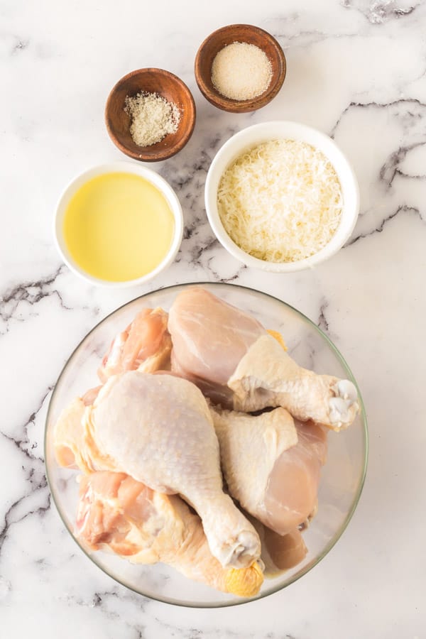 raw ingredients for parmesan chicken wings