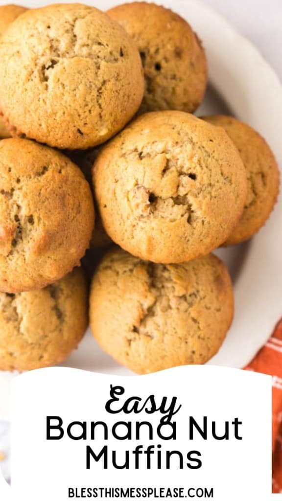 pin for banana nut muffins with text