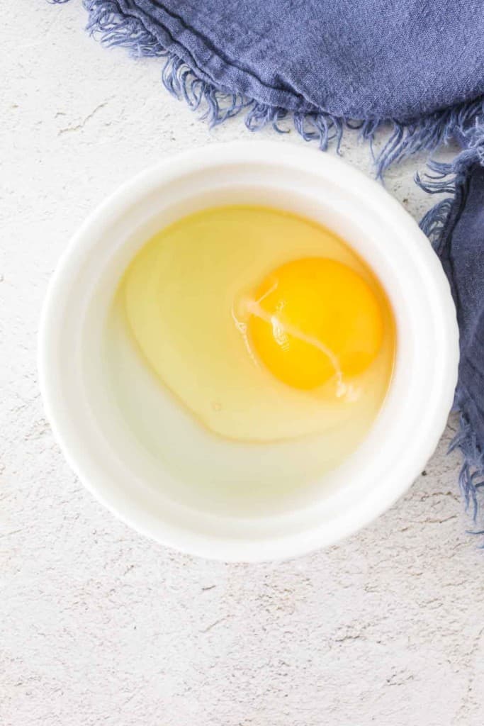 raw egg in a dish