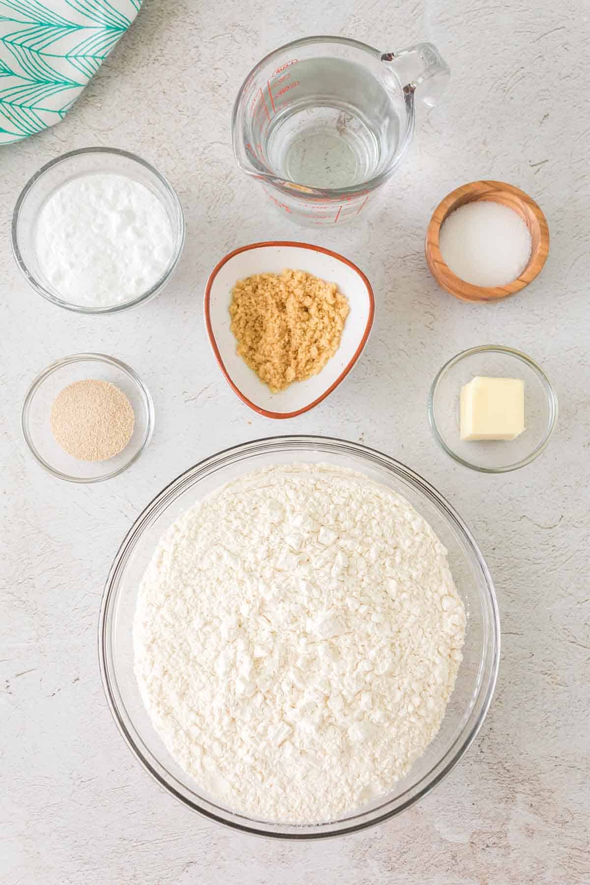 Ingredients for making pretzel bites.